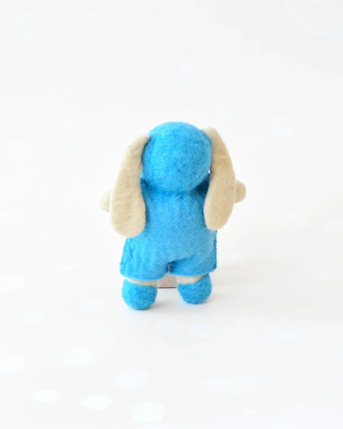Adorable Felt Rabbit Doll with Blue Overalls