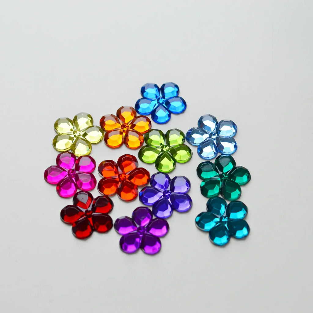 Bauspiel Flower Sparkling Stones, 60-Piece Set