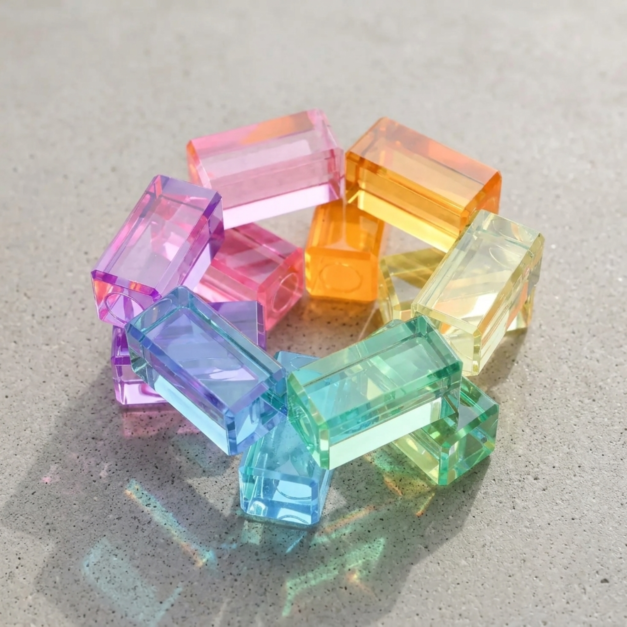 Bauspiel Luminous Blocks, Pastel, 12-Piece Set