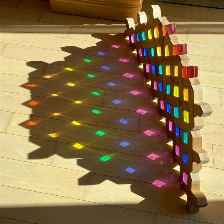 Bauspiel X-Blocks, 48-Piece Set in Wooden Tray