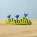 Bumbu Large Wooden Grass with Blue Flowers