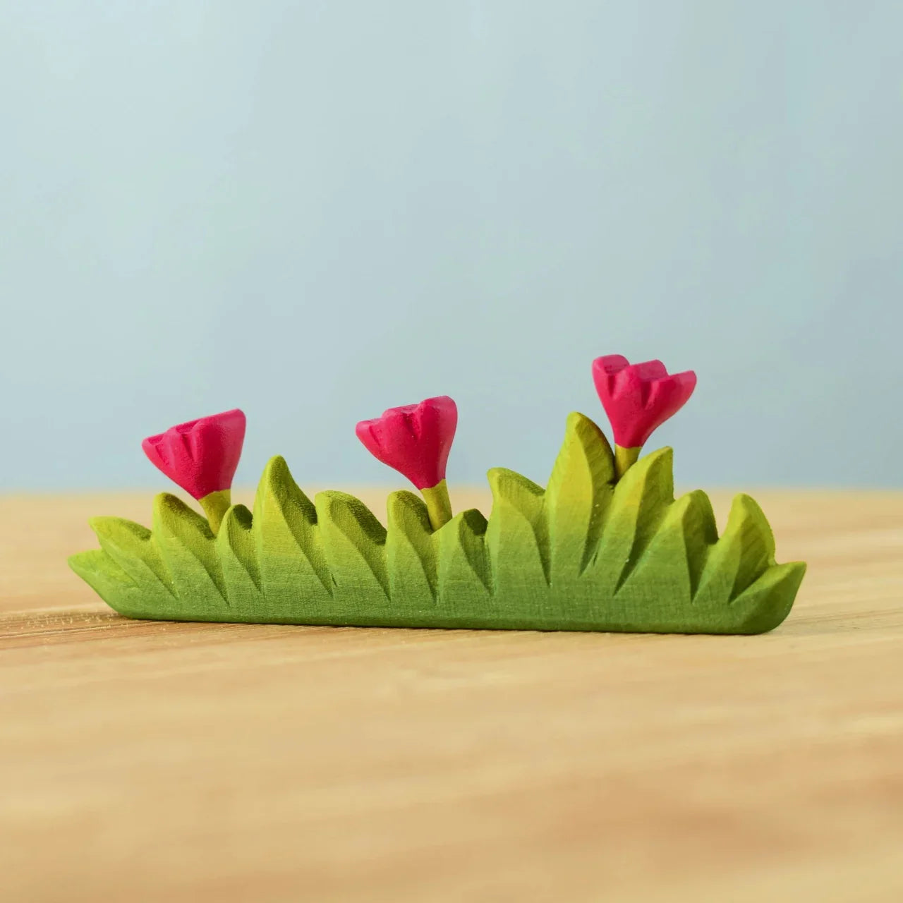 Bumbu Large Wooden Grass with Pink Flowers